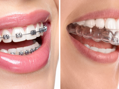 Brackets metálicos frente a alineadores transparentes